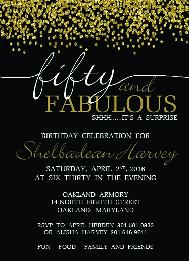 50TH Birthday invitations